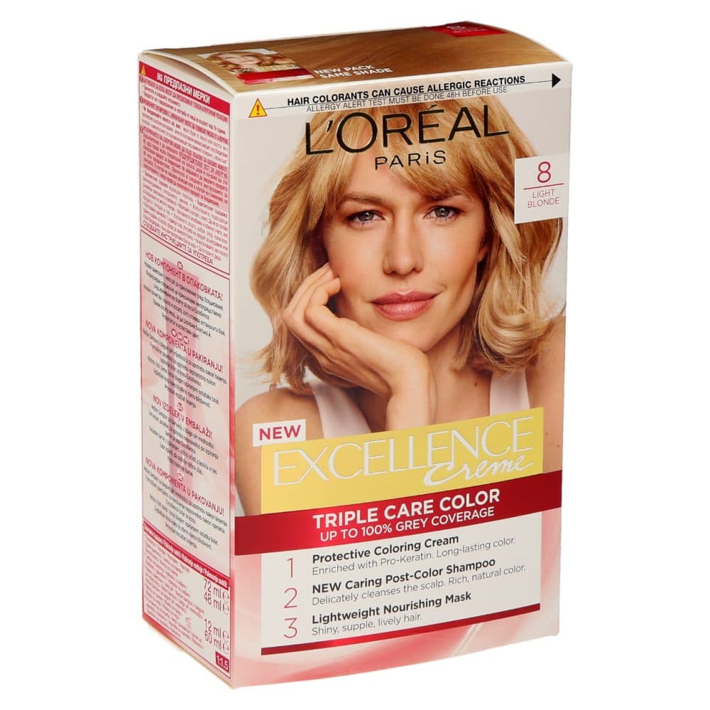barva za lase excellence, 8 svetlo blond, loreal