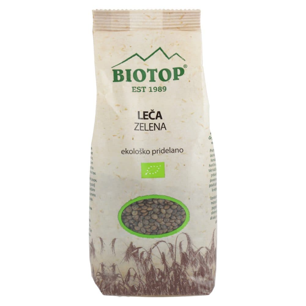 bio zelena leča, biotop, 400g
