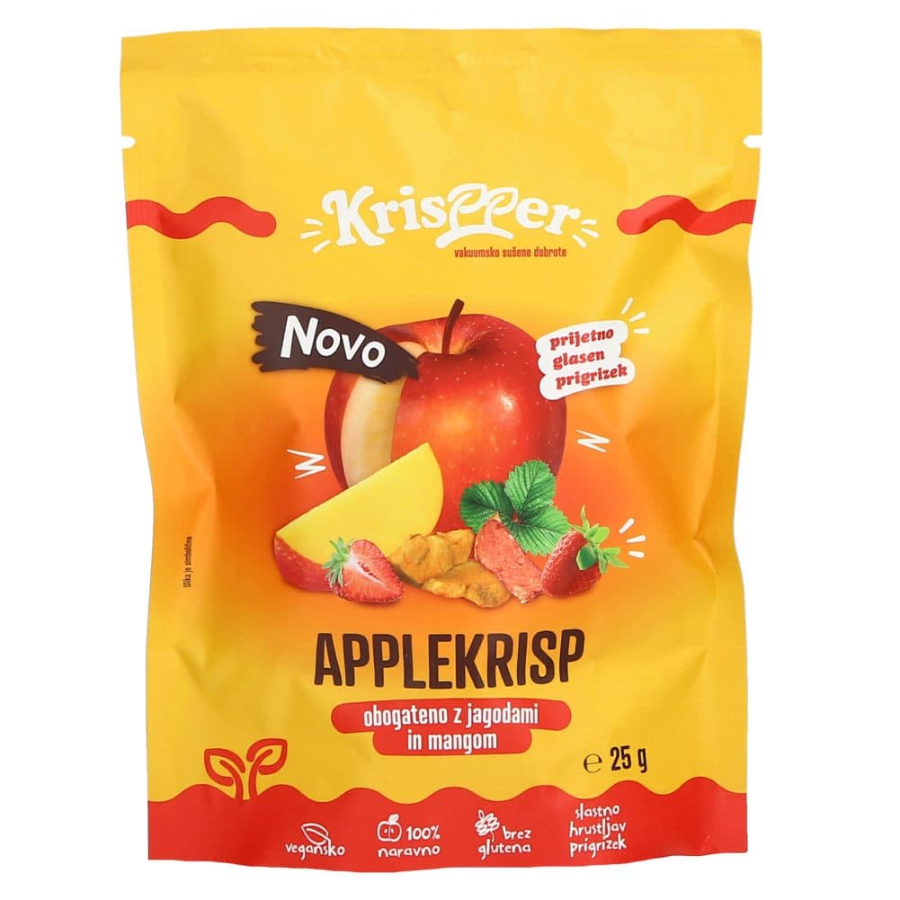 jabolčne blazinice applekrisp, z okusom jagod in manga, krispper, 25g