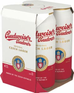 Pivo Budweiser Budvar original, 4pack, alk. 5 vol %, 0,50 l