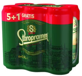 pivo staropramen, 0,5 l, 5 + 1 gratis