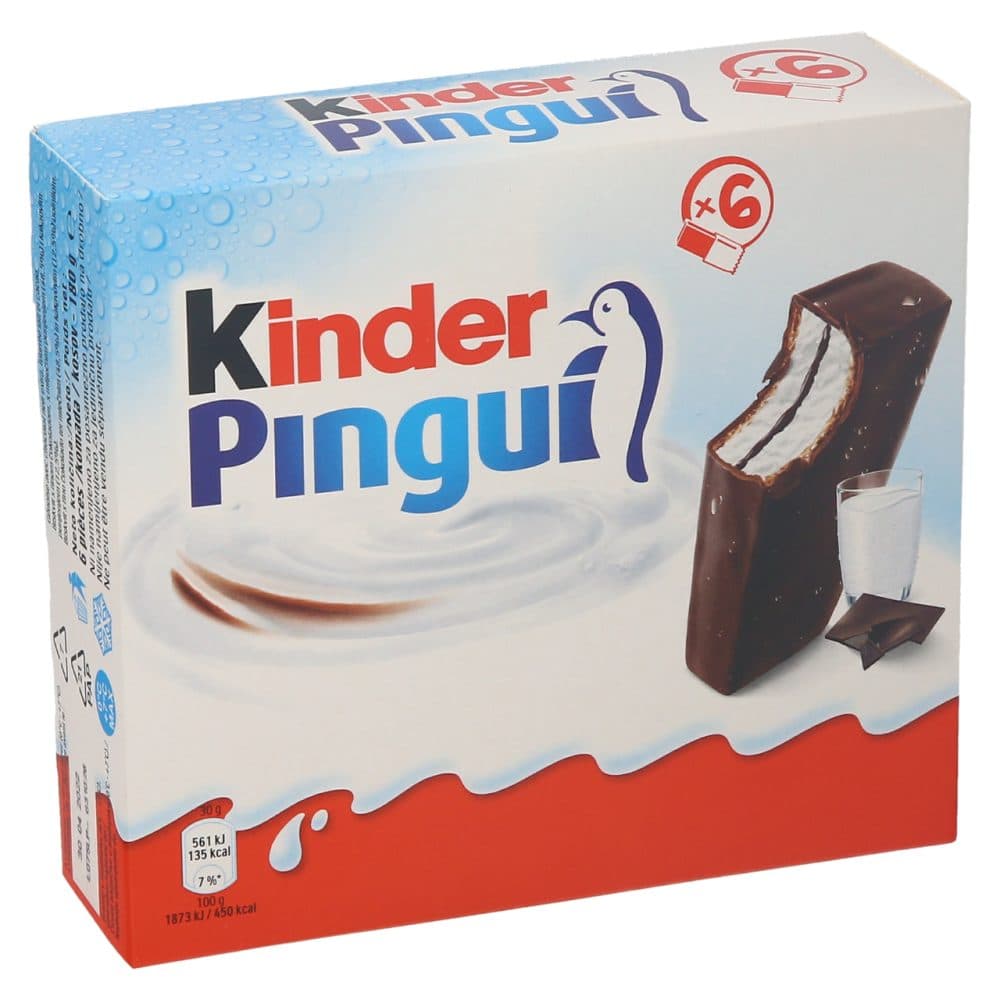 mlečna rezina kinder pingui, ferrero, 6x30g